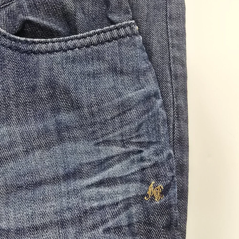 Apple Bottoms‎ Jeans Womens Size 9/10 Blue Denim Crop Rhinestone Y2K Retro